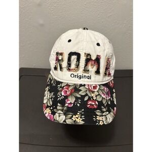 ROMA Original Floral SnapBack Hat Cap Floral & White Robin Ruth Italia Adjustabl